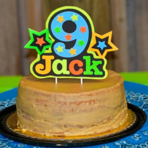 Personalized Neon Glow Party Cake Topper