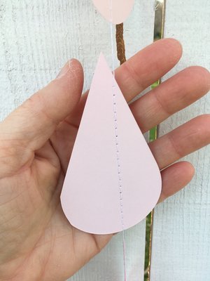 Large Pink Raindrop Garland, Pink Ombré Raindrops, Girl Baby Shower Decor, Sprinkle Shower Garlands, Virtual Baby Shower Backdrop, Pink Rain