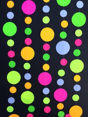 Glow Party Decorations, UV Reflective Glow Party Decor, Black Light Reflective Garland, Neon Party, Skate Party, Sweet 16 Glow Party