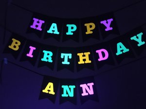 Large Neon Birthday Banner, Glow Party Banner, Custom Neon Banner, Personalized Glow Banner, Sweet 16 Glow Party Banner, 80s Party Decor