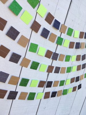 Minecraft Party Decoration, Video Game Birthday Garland, Virtual Minecraft Party, Square Pixel Garland, Minecraft Party Backdrop, Zoom Party