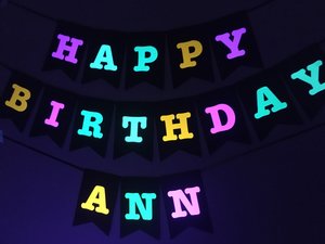 Large Neon Birthday Banner, Glow Party Banner, Custom Neon Banner, Personalized Glow Banner, Sweet 16 Glow Party Banner, 80s Party Decor