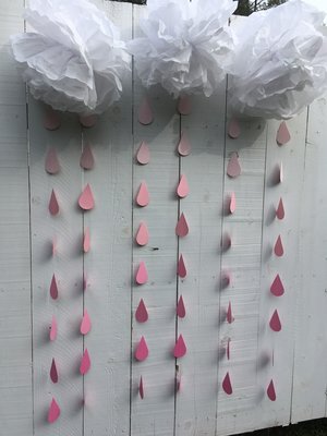 Ombré blue large raindrop garland, Blue ombré sprinkle garland, baby sprinkle, baby boy sprinkle decor, blue baby shower, boy baby shower