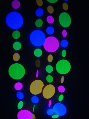 Glow Party Decoration Set, Glow Birthday, 80s Party, Black Light Decoration, UV Reflective Garland, Fluorescent Decor, Sweet 16 Glow Party