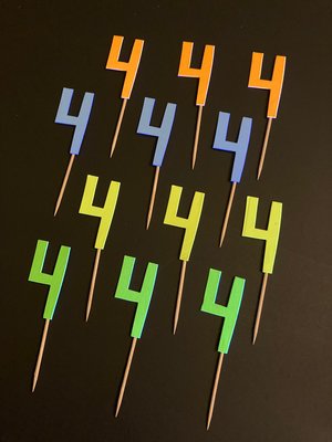Set of 12 Retro Font Neon Glow Party Age Cupcake Toppers