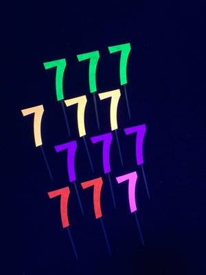 Set of 12 Retro Font Neon Glow Party Age Cupcake Toppers