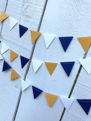 Graduation Decoration, Blue and Gold, Graduation Garland, Triangle Bunting, UC Berkeley Graduation, U of California Grad, Dorm Decoration