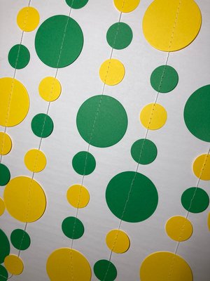 Baylor University Decision Day Celebration Garland, Bed Party Decor, Green and Gold Circle Bunting, University of Oregon Decoration