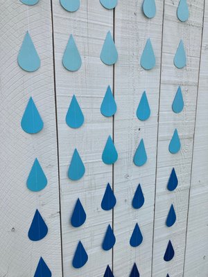 Ombré blue large raindrop garland, Blue ombré sprinkle garland, baby sprinkle, baby boy sprinkle decor, blue baby shower, boy baby shower