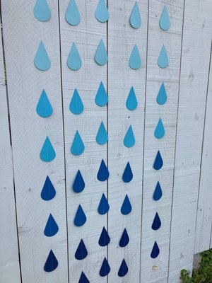 Ombré blue large raindrop garland, Blue ombré sprinkle garland, baby sprinkle, baby boy sprinkle decor, blue baby shower, boy baby shower