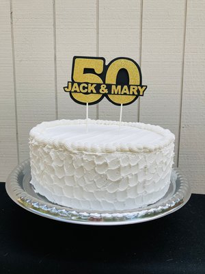 Personalized gold glitter 50th anniversary cake topper, custom name, elegant number 50 decoration, gold wedding celebration decor