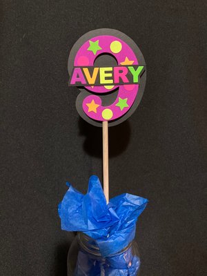 Glow Birthday Centerpiece, Glow Party Table Decorations, Neon Decor, Personalized Centerpiece, Neon Birthday Age, Neon Name, Skate Party