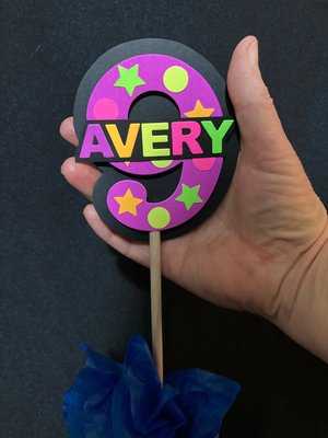 Glow Birthday Centerpiece, Glow Party Table Decorations, Neon Decor, Personalized Centerpiece, Neon Birthday Age, Neon Name, Skate Party