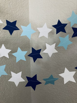 Star Garland, Navy and Light Blue Bunting, College Decision Day Decor
