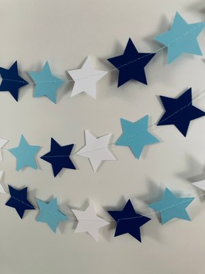 Star Garland, Navy and Light Blue Bunting, College Decision Day Decor