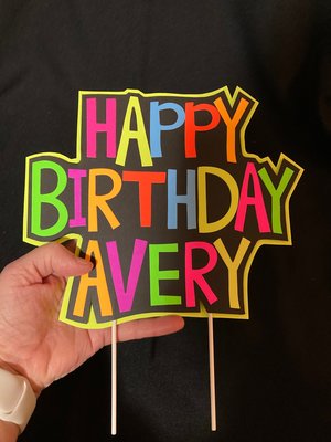 Glow Party Cake Topper, Colorful Neon Birthday Cake, Personalized Birthday Cake, UV Reflective Decoration, Fluorescent Black Light Decor