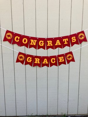 University of Southern California Large Graduation Banner, CONGRATS Banner, Graduation Decor, Cardinal Red and Gold Graduation Party Decor