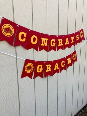 University of Southern California Large Graduation Banner, CONGRATS Banner, Graduation Decor, Cardinal Red and Gold Graduation Party Decor