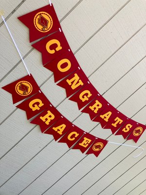 University of Southern California Large Graduation Banner, CONGRATS Banner, Graduation Decor, Cardinal Red and Gold Graduation Party Decor