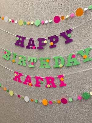 Glow Party Birthday Banner, Neon fluorescent birthday banner with garlands, UV Reflective Birthday Banner, Blacklight Party Sign, 80s Party