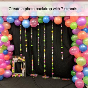 Fluorescent UV Reflective Black Light Garlands, Glow Party Decor, Glow in the Dark Birthday Party, 80s Theme Event Decor, Handmade Garlands