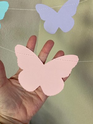 Butterfly Garland, Butterfly Party, Spring Tea Party Decoration, Easter Banner, Girl Birthday Bunting, Monarch Streamers, Pink and Purple