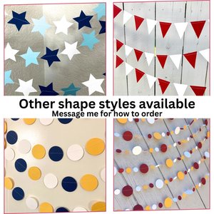 Homecoming Decoration, Blue and Orange Paper Triangle Flag Pennant, College Game Day Streamers, Custom Sports Banner, Tailgate Party