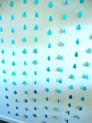 Blue Ombre Raindrop Garlands, Blue Raindrops, Bridal Shower Garland, Blue Shower Backdrop, Virtual Shower Backdrop, Shower Decoration