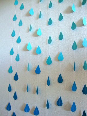 Blue Ombre Raindrop Garlands, Blue Raindrops, Bridal Shower Garland, Blue Shower Backdrop, Virtual Shower Backdrop, Shower Decoration