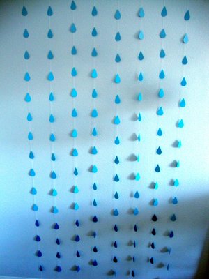Blue Ombre Raindrop Garlands, Blue Raindrops, Bridal Shower Garland, Blue Shower Backdrop, Virtual Shower Backdrop, Shower Decoration