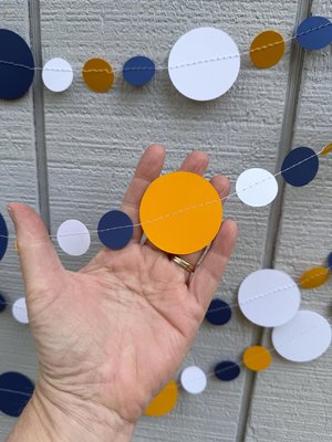 University of California Graduation Decoration, Navy, White and Gold Garland Backdrop, College Dorm Decor, UC Davis Party, UC Berkeley Event