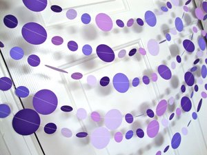 Purple Circle Garland, Paper Party Decoration, Purple Birthday Party, Paper Circle Bunting, Ultraviolet Party Decor, Birthday Party Decor