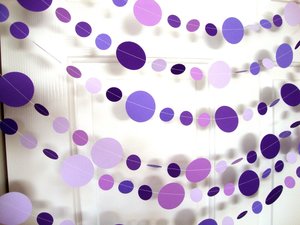 Purple Circle Garland, Paper Party Decoration, Purple Birthday Party, Paper Circle Bunting, Ultraviolet Party Decor, Birthday Party Decor