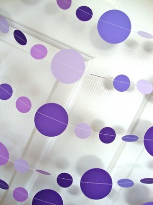 Purple Circle Garland, Paper Party Decoration, Purple Birthday Party, Paper Circle Bunting, Ultraviolet Party Decor, Birthday Party Decor