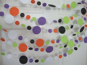 Halloween Garland, Orange and Black Circle Garland, Halloween Decoration, Halloween Party Decoration, Halloween Dance Decor, Classroom Decor