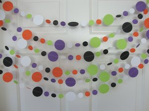 Halloween Garland, Orange and Black Circle Garland, Halloween Decoration, Halloween Party Decoration, Halloween Dance Decor, Classroom Decor