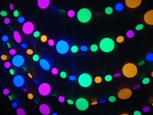 Glow Party Decorations, UV Reflective Glow Party Decor, Black Light Reflective Garland, Neon Party, Skate Party, Sweet 16 Glow Party