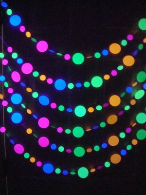 Glow Party Decorations, UV Reflective Glow Party Decor, Black Light Reflective Garland, Neon Party, Skate Party, Sweet 16 Glow Party