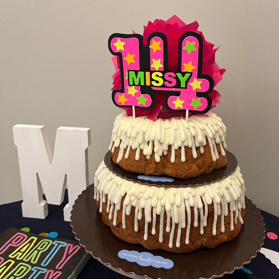 Neon Pink Glow Party Cake Topper, Personalized Birthday Centerpiece