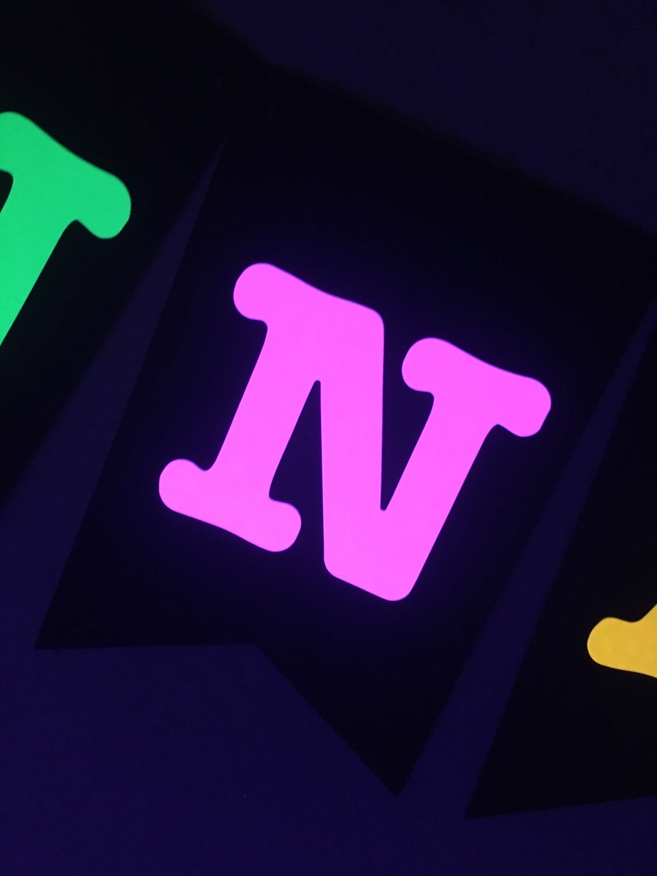 Large Neon Birthday Banner, Glow Party Banner, Custom Neon Banner, Personalized Glow Banner, Sweet 16 Glow Party Banner, 80s Party Decor
