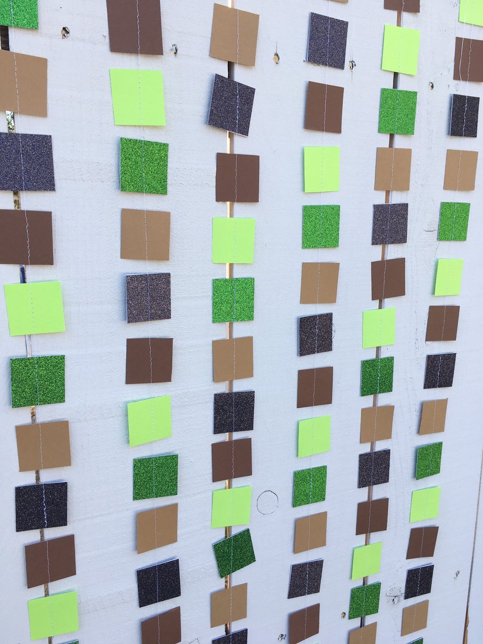 Minecraft Party Decoration, Video Game Birthday Garland, Virtual Minecraft Party, Square Pixel Garland, Minecraft Party Backdrop, Zoom Party