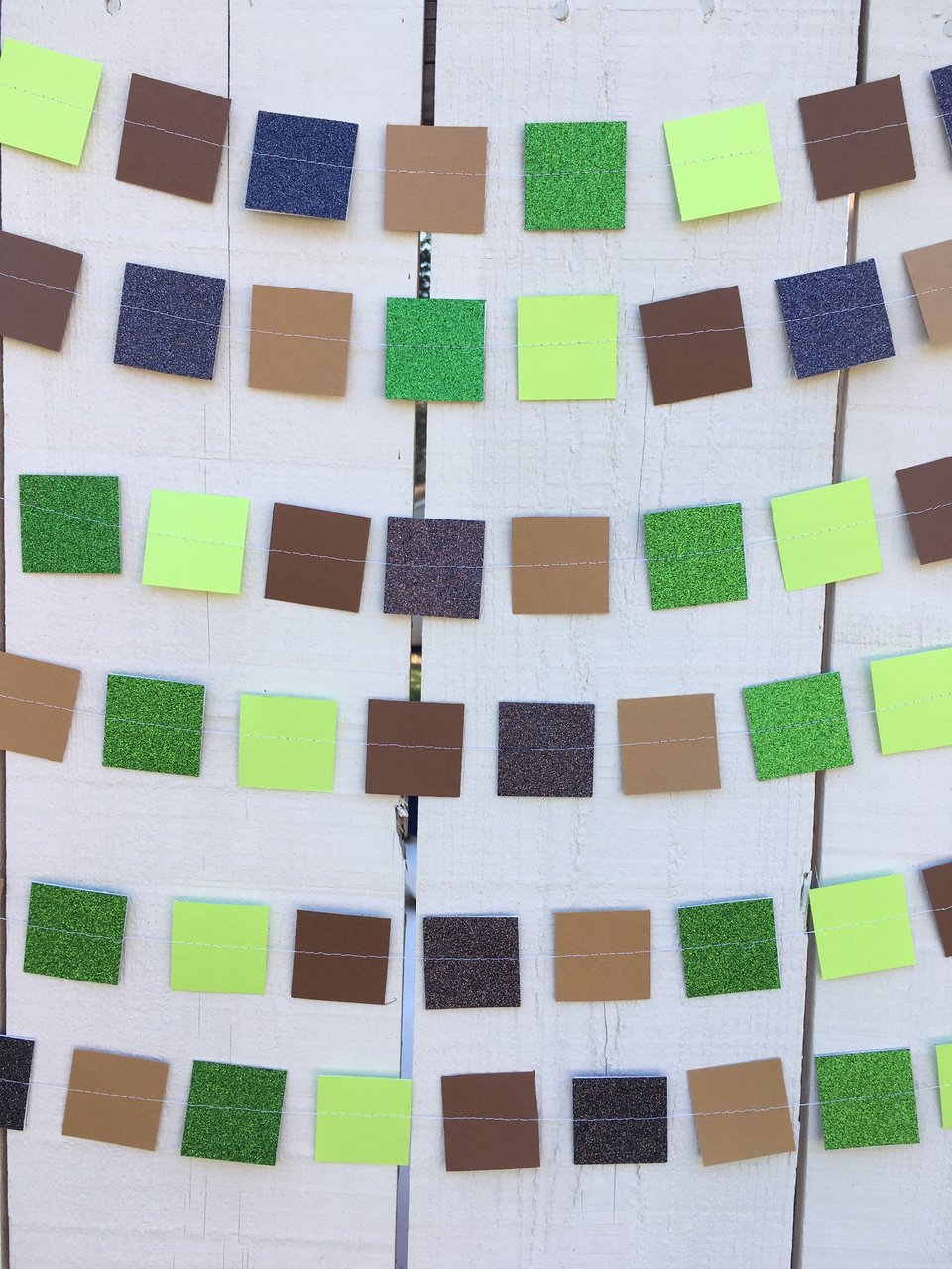Minecraft Party Decoration, Video Game Birthday Garland, Virtual Minecraft Party, Square Pixel Garland, Minecraft Party Backdrop, Zoom Party