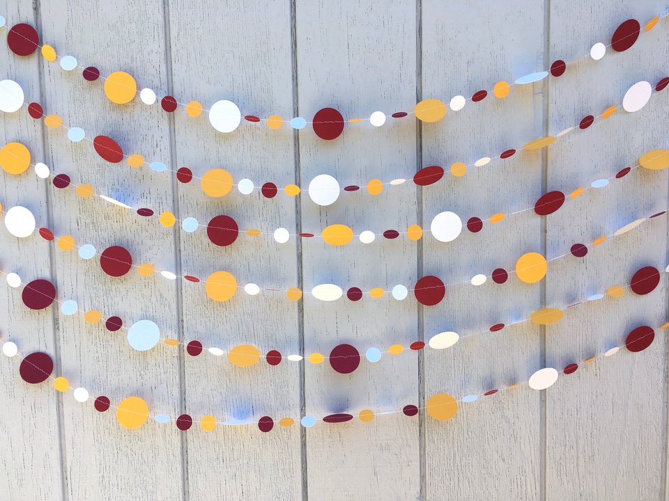 University of Minnesota Graduation Decor, Maroon and Gold Graduation Garland, Burgundy and Yellow, Calvin University, Graduation Decor