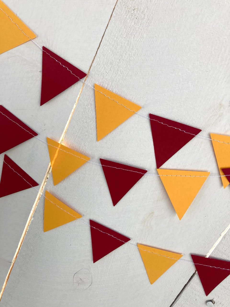 Maroon and Gold Graduation Party Bunting, Burgundy and Yellow Triangle Garland, University of Minnesota Dorm Decoration, Back to School