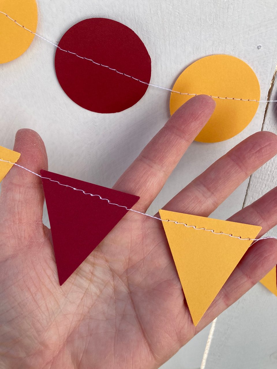 Maroon and Gold Graduation Party Bunting, Burgundy and Yellow Triangle Garland, University of Minnesota Dorm Decoration, Back to School