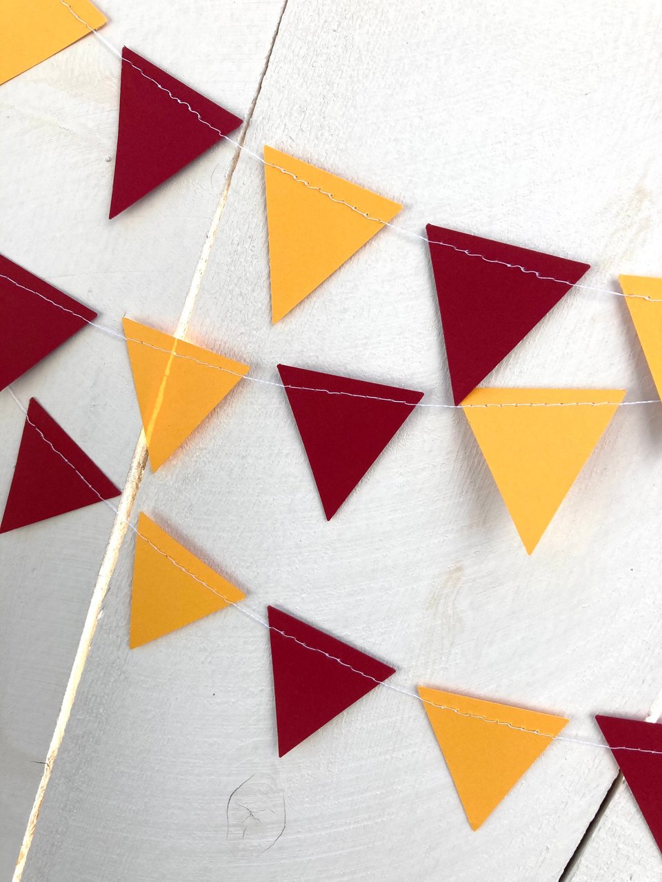 Maroon and Gold Graduation Party Bunting, Burgundy and Yellow Triangle Garland, University of Minnesota Dorm Decoration, Back to School