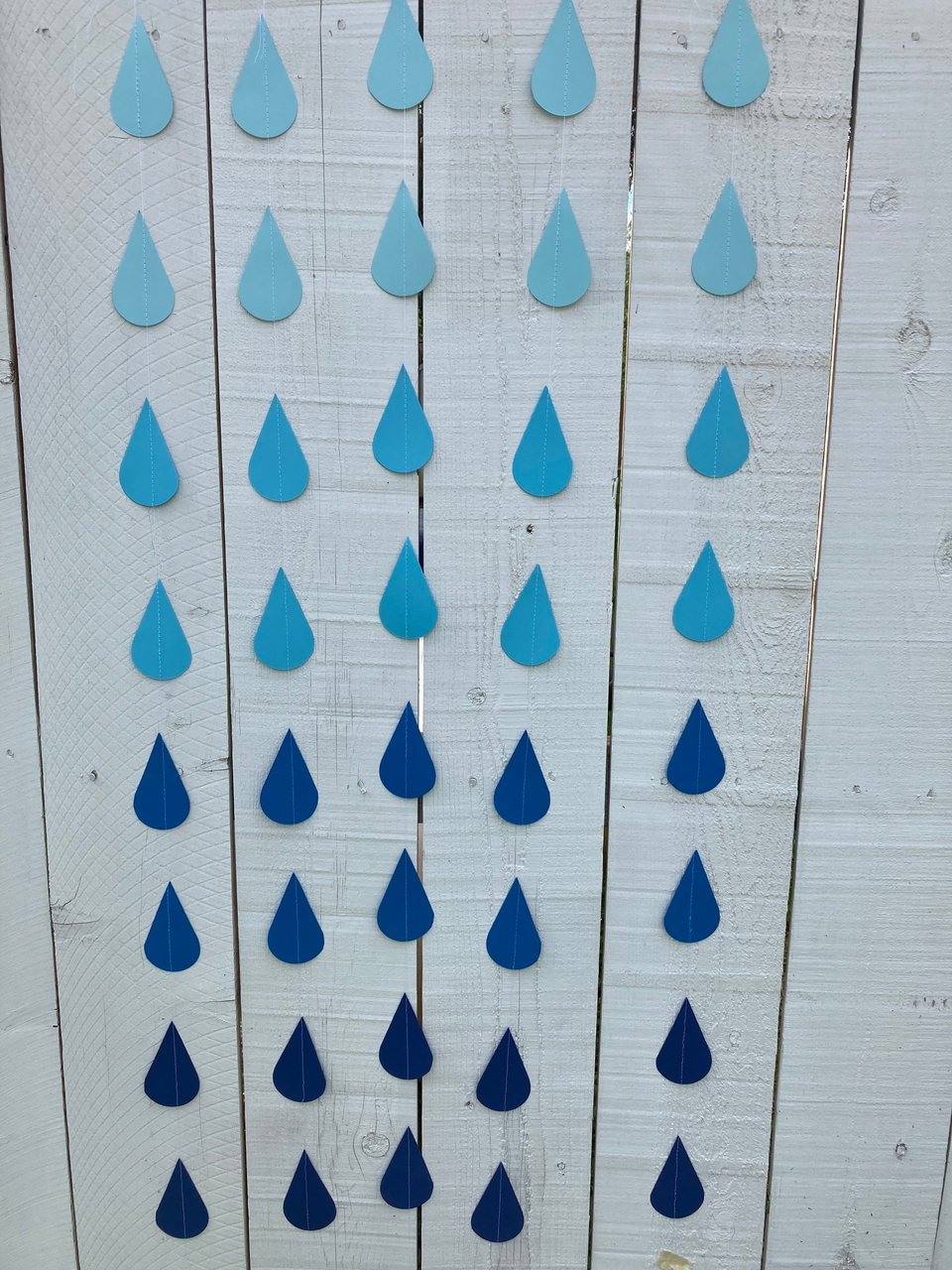 Ombré blue large raindrop garland, Blue ombré sprinkle garland, baby sprinkle, baby boy sprinkle decor, blue baby shower, boy baby shower