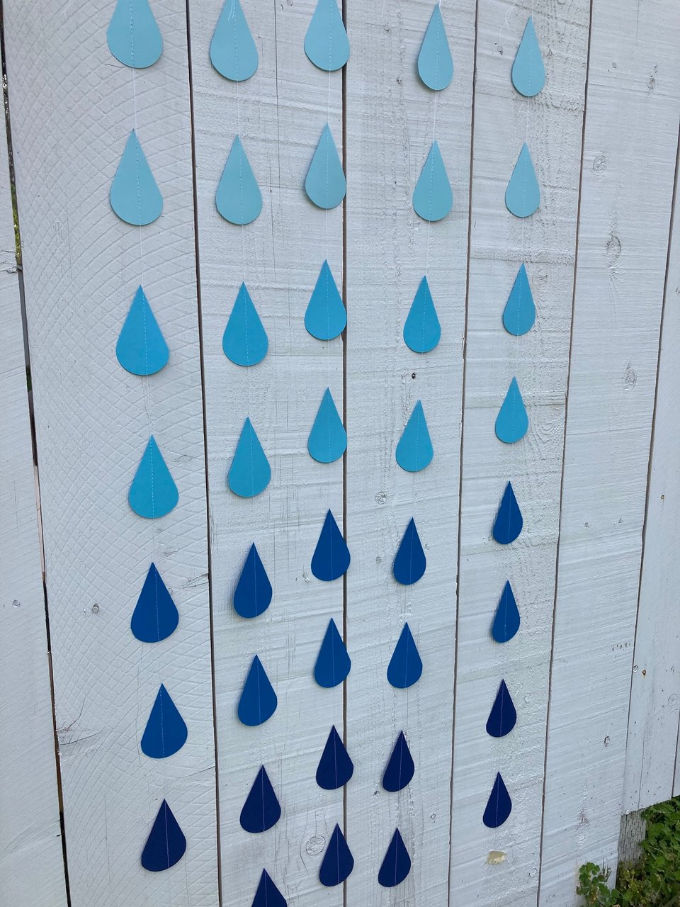 Ombré blue large raindrop garland, Blue ombré sprinkle garland, baby sprinkle, baby boy sprinkle decor, blue baby shower, boy baby shower