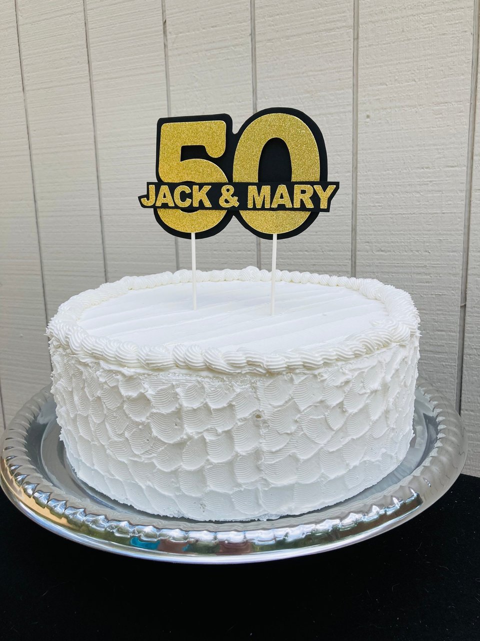 Personalized gold glitter 50th anniversary cake topper, custom name, elegant number 50 decoration, gold wedding celebration decor