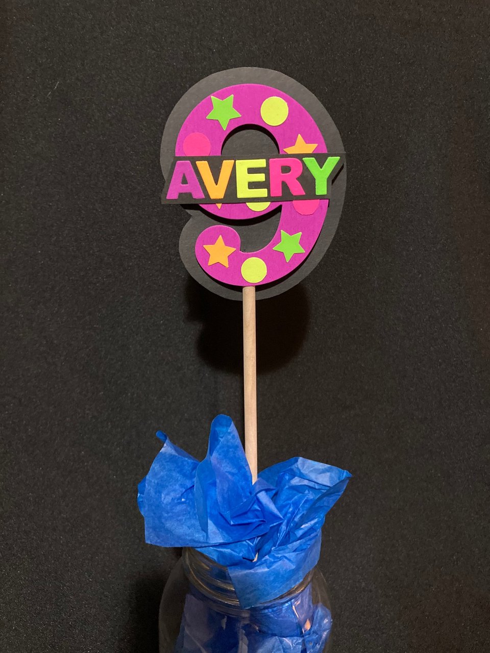 Glow Birthday Centerpiece, Glow Party Table Decorations, Neon Decor, Personalized Centerpiece, Neon Birthday Age, Neon Name, Skate Party